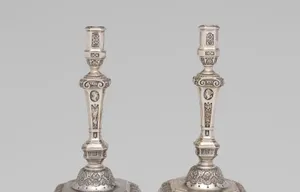 Pair of silver candlesticks by Jacques Demé, 1690