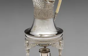 Silver coffee pot on a stand by Digby Scott, London 1805