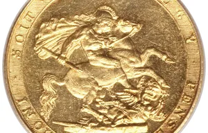 George III gold sovereign, 1817, reverse with St George and the dragon